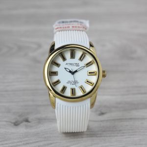 JAm tangan Q&Q DA10 bulat tali rubber/silicon analog original wanita