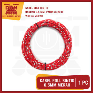 Kabel Roll Bintik MERAH 05 MM (20 METER) - Kabel Body Bintik serabut Tembaga Ukuran 05 UNIVERSAL