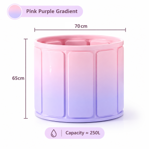 250L No-Installation Folding Bath Barrel Portable Spa Bathtub Eco-Friendly Thickened Composite Board Heat Preservation Anti-Tipping Stable and Non-Deforming for Adult and Kid