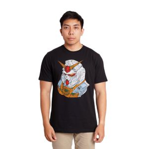 Supermachine T-Shirt Kaos Lengan Pendek Gundam Head Black SM040