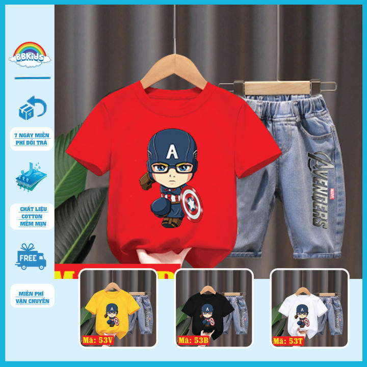 Đồ Bộ Cho Bé BB Kids - Quần Áo Bé Trai Bé Gái In Hình Captain America ...