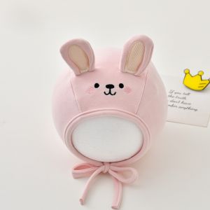 ALLLUCK Windproof Kid Ear Protection Hat Soft Cartoon Animals Toddler Warm Hat Cute Solid Color Baby Winter Plush Hats For 8-18 Months