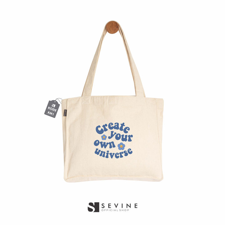 Sevine Daisy Totebag Kanvas Tas Wanita Tote Bag Dengan Kantong