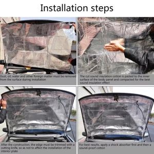 【Local Warehouse】Car Glass Fibre Sound Insulation Proofing Deadening Closed Cell Foam Car Hood Engine Firewall Heat Mat Car Sound Deadener Mat 5mm Noise Heat Deadening Soundproof Dampening Mat For Car Hood Engine Door