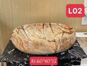 CHẬU RỬA MẶT LAVABO vân gỗ đẹp GROVES GRL 065CP
