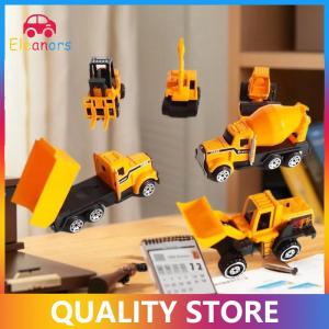 [Eleanor] 6pcs set Educational Toys Alloy Plastic Engineering Truck Car Construction Model Vehicle Loader Tractor Excavator For Kid Gifts