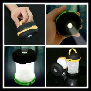Lampu Tenda Camping 2 in 1 Lentera Senter Tarik Lipat Baterai