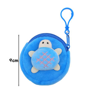 Creative Plush Turtle Coin Purse Cartoon Mini Earphone Organizer Bag Wallet Purse Student Backpack Pendant Plush Keychain Gift Ornament
