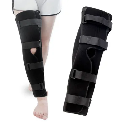 COD Knee Immobilizer Splint Leg Brace 1Pc Black Adjustable For Women Men Marvelous