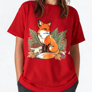 [Local Stock] HBESTY  Cottagecore Aesthetic Fox Nature Wildlife Men Women T-Shirt Vintage Clothes Aesthetic Shirts for Women High Quality Cotton Tees