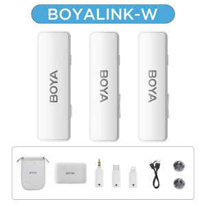 BOYA BOYALINK Wireless Lavalier Lapel Microphone For iPhone Android DSLR Camera  Live Streaming Audio Recording Interview
