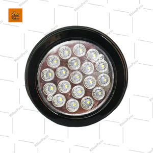 ใหม่!! ไฟท้ายกลม 1ชิ้น 24V LED สำหรับแป้นไฟท้าย ขอบสเตนเลส ขอบยาง  ไฟสัญญาณรถบรรทุก ไฟเลี้ยว ไฟเบรค ไฟหรี่ ไฟถอย (Ruby)