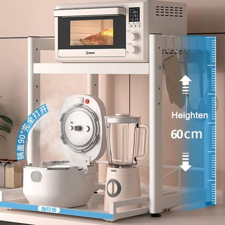 JAERSENT%20Microwave%20Rack%20Oven%20Rack%20Kitchen%20Rack%20Stainless%20Steel%20Storage%20Rack%20Height-adjustable,%20retractable%20base%20-%20Image%205