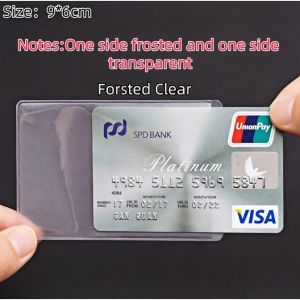10Pc Card Holder Double Side Matta & Clear Waterproof Anti-Magnetic Anfi-Wear ID Card Protect Sleeve