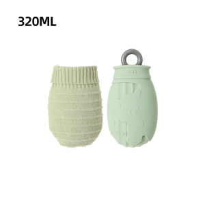 Silicone Hot Water Bag Cute Female Compress Belly Warm Stomach Hand Warmer Thickened with Knitted Cover Explosion-proof Hand Warmer