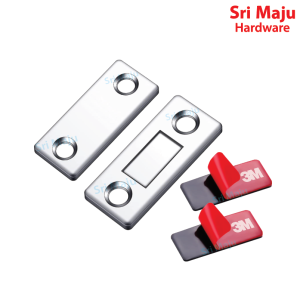 MAJU Ultra Thin Flat Magnet Catch with Adhesive Tape Furniture Sliding Door Magnetic Anti Auto Open Pintu Almari