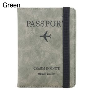 PRETTY MJ มัลติฟังก์ชั่น หนัง ผู้ถือบัตรเครดิต กระเป๋าสตางค์ RFID กระเป๋าหนังสือเดินทาง กระเป๋าเดินทาง ผู้ถือหนังสือเดินทาง