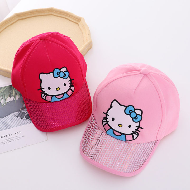 Mũ lưỡi trai cho bé gái từ 2-8 tuổi họa tiết hoạt hình Mèo Kitty cá ...