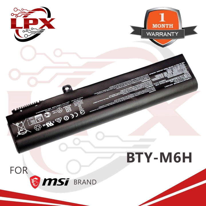 MSI BTY-M6H Laptop Battery compatible with MSI BTY-M6H 3ICR19/65-2 MS ...