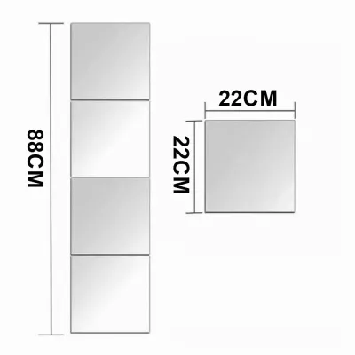 3D Square Mirror Tile Wall Stickers 30x30cm Acrylic Silvery Mirror Decal Self Adhesive Sticker Decor