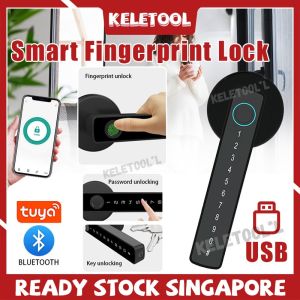 Biometric Security Door Lock Smart Fingerprint Lock Electronic Digital Lock Keyless Entry Door Knobs App IC Cards Controlled Smart Door Lock