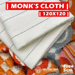 Kain Monks Cloth / Cotton Tufting Fabric cloth Size 120 x 120 cm