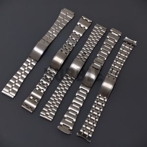 Thép không gỉ Cổ điển Gấp Khóa Chốt Bàn chải Bàn chải Vòng đeo tay Bạc Phù hợp cho Đồng hồ Skx2026