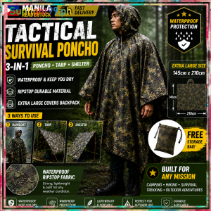SUNLIGHT Emergency Shelter Poncho Waterproof Raincoat Tarp Survival Gear Typhoon Preparedness Outdoor Camping Hiking Emergency Protection with Storage Bag