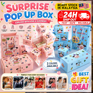 【24H】Surprise Explosion Gift Box 10 Pop Up Boxes Cash Money Photo Birthday Party Graduation Gift Set