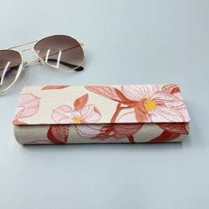 GOXBERK Flower Printed PU Sunglasses Box ic PU Leather Eyeglasses Holder Portable Eyeglasses Case Printing Glasses Case Female/Male