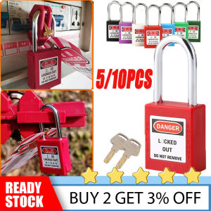 5/10pcs Lock Out Tag Out Kit Safety Padlocks Lockout Hasp Breaker Lockout Ball Valve Lockout Steel Cable Lockout Plug [In Stock]
