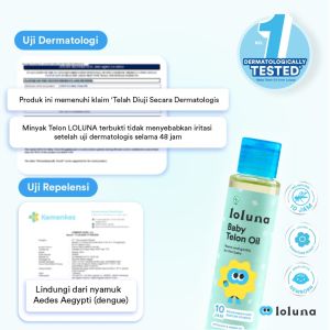 Loluna Baby Telon Oil - Minyak Telon Penghangat Extra Anti Nyamuk 10 Jam Telon