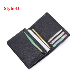 กระเป๋าสตางค์แฟชั่นหนังแท้สีดำกระเป๋าใส่บัตรเครดิตสำหรับผู้ชายกระเป๋าใส่บัตรสำหรับผู้หญิงและบัตรประชาชนกระเป๋าใส่นามบัตรนามบัตรสำหรับนักธุรกิจ