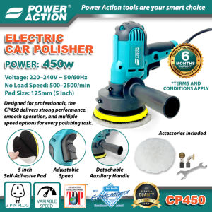 POWER ACTION CP450 Electric Car Polisher 450W 5” | Variable Speed Sander Buffer Waxing Polishing Machine | Mesin Pengilat Kereta Elektrik | Car Detailing / Cuci Kereta / Car Wash / 6 Months Warranty