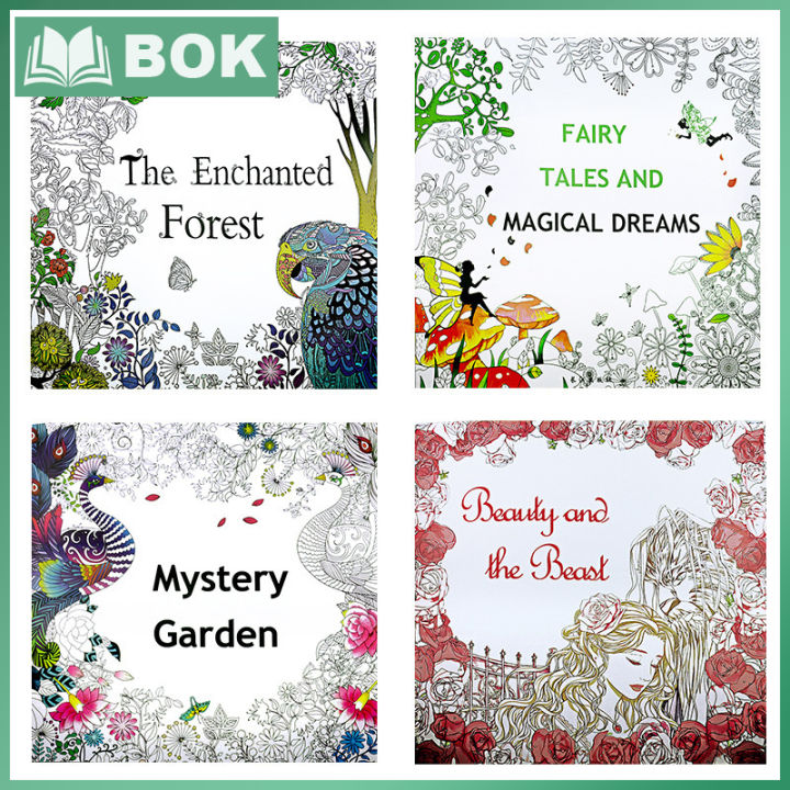 24Pages The Enchanted Forest Book Coloring for Adult Kid Painting ...