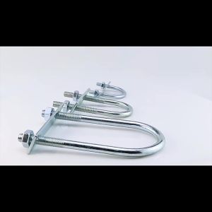 WH MUNDAN 1Pcs M8 Round Tube Clamp With Baffle Screws Pipe U-clamp Galvanized Q235 Carbon Steel Right Angle U-bolt for Round Tube