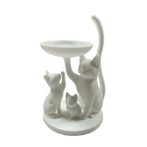 NOBLELYN Plastic Black Cat Jewelry Tray Multi-purpose Decorative Desktop Storage Tray Practical 3D Printed Cat Decor Tray Home Decoration
