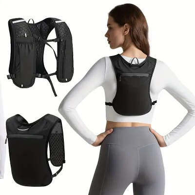 Running Vest Lightweight Breathable Sports Reflective Backpack Water Bottle Mobile Phone Storage Bag Cycling Jogging Hiking