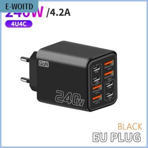 【E-WOITD】 240W GaN USB C Charger 8 In 1 Safe And Quick Charging Adapter Multiple Output Plug For Study Room Business Trip Outdoor