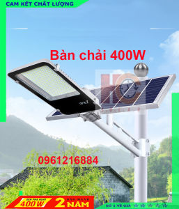 Đèn pha năng lượng mặt trời  bàn chải HC SOLAR LIGHT 400W Vỏ nhôm Tấm pin rời Ánh sáng trắng