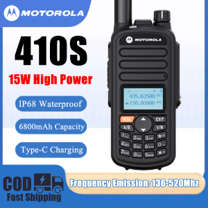 Motorola Walkie Talkie 410S 15W High Power Radio 20KM IP68 highest Waterproof 9800mAh radio pager audio for outdoor