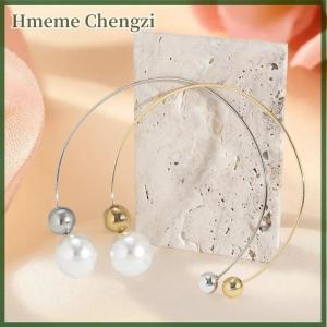 Hmeme Open Circle With CCB Imitation Ball Choker Necklace For Women Elegant Wedding Collar Torques Fashion Jewelry For Neck