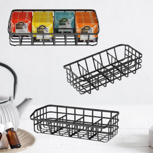 Locaupin Metal Rack Teabag Storage Organizer Multifunctional Tea Coffee Pocket Holder Kitchen Accessories For Countertop