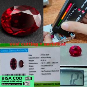 batu permata natural ruby star original
