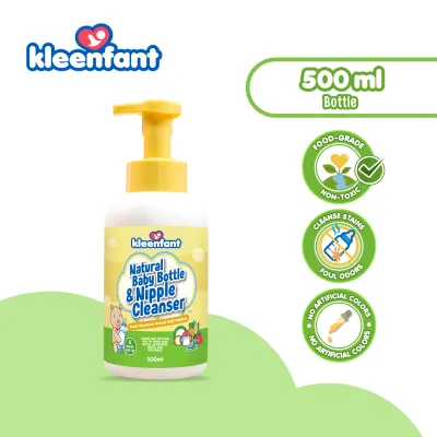Kleenfant Natural Baby Bottle & Nipple Cleanser 500ml Bottle Pump Pack of 6 Feeding Bottle Cleaner