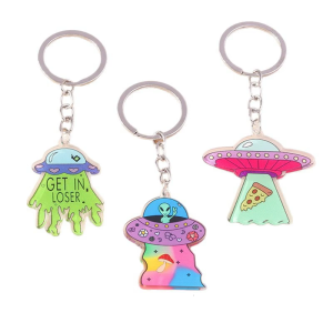 Creative Acrylic UFO Keychain Modern Key Ring Accessory Perfect Gift For Sci Fi Fans And Space Enthusiasts