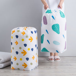 PEVA Round Drawstring Foldable Clothes Blanket Storage Bag Home Large Organizer Quilts Storage Bag Luggage