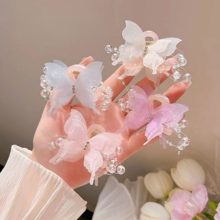 Korean Fashion Crystal Butterfly Clip Sweet Ponytail Hair Clip Multi