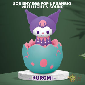 TAIYO Squishy Egg Pop Up Sanrio With Light And Sound Squezze Soft Menyala Bersuara Squisi Stress Relief Mainan