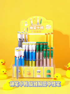 Mới lạ Bút mực nước vui vẻ vịt Bút mực nước 0.5mm tip nhanh khô Cơ chế vặn Bút mực nước bút viết chữ nhật ký Nguồn cung cấp trường học văn phòng